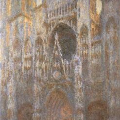 Unique Rouen Cathedral 02 (1894) by Claude Monet – Impressionist Cathedral Oil Painting, Dafen Village Studio
