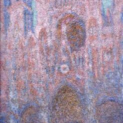 Authentic Hand-painted Oil Painting of Claude Monet’s Rouen Cathedral, Symphony in Grey and Rose (1894) – Perfect for Modern Living Rooms
