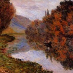 1884 Rowboat on the Seine at Jeufosse by Claude Monet | Hand-Painted Oil Painting | Perfect for Home Decor | Dafen Village