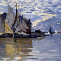 Sailboats on the Water by Claude Monet, 1864-1866 - Hand-Painted Impressionist Oil Painting from Dafen Village