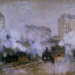Elegant Hand-painted Saint-Lazare Station, Arrival of a Train by Claude Monet - Stunning Oil Painting from Dafen Village Studio