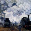 Saint-Lazare Station, Exterior by Claude Monet – Stunning Hand-Painted 1876 Oil Painting on Canvas, Custom Artwork from Dafen Village