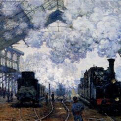 Saint-Lazare Station, Exterior by Claude Monet – Stunning Hand-Painted 1876 Oil Painting on Canvas, Custom Artwork from Dafen Village
