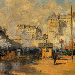 Saint-Lazare Station, Sunlight Effect (1877) by Claude Monet – Authentic Hand-Painted Oil Painting from Dafen Village