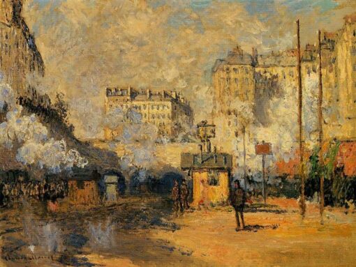 Saint-Lazare Station, Sunlight Effect (1877) by Claude Monet – Authentic Hand-Painted Oil Painting from Dafen Village