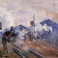 Monet's Saint-Lazare Station, Track Coming Out (1877) - High-Quality Hand-Painted Oil Painting from Dafen Village Studio
