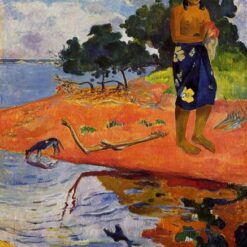 She Goes Down to the Fresh Water" (Haere Pape) by Paul Gauguin - 1892 Oil Painting Reproduction
