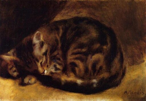 Pierre-Auguste Renoir “Sleeping Cat” 1862 – Hand-Painted Oil Painting Reproduction from Dafen Village