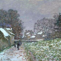 Authentic Claude Monet Snow at Argenteuil (1874) Oil Painting – Hand-Painted by Skilled Dafen Village Artists