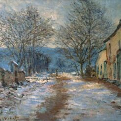 Snow Effect at Limetz - Reproduction of Monet’s Winter Landscape Oil Painting, Perfect for Home or Office, Dafen Village