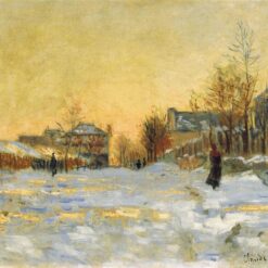 Claude Monet’s Snow Effect, The Street in Argenteuil – Custom Oil Painting, Fine Art Reproduction from Dafen Village