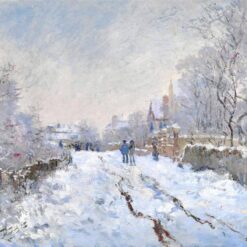 Claude Monet Snow Scene at Argenteuil 1875 | Fine Art Winter Oil Painting Reproduction