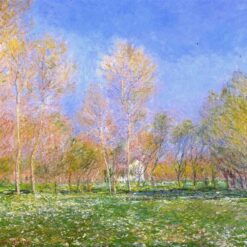 Impressionist Spring Landscape: Springtime in Giverny by Claude Monet – Dafen Village Artist's Reproduction