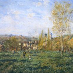 Beautiful Claude Monet Springtime in Vetheuil 1880 – Custom Oil Painting – Dafen Village Art Studio