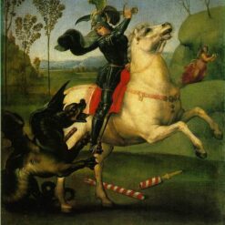 Raphael's 'St. George and the Dragon' – High-Quality Oil & Ink Painting Replica in High Renaissance Style