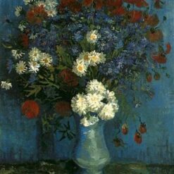 Still Life: Vase with Cornflowers and Poppies (1887) by Vincent van Gogh – Custom Oil Painting Reproduction, Expertly Crafted in Dafen Village