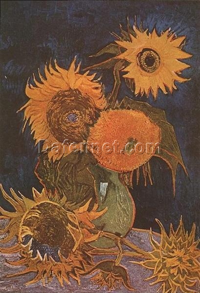 Still Life – Vase with Five Sunflowers (1888) by Vincent van Gogh – Handcrafted Oil Painting Reproduction, Dafen Village Masterpiece