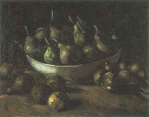 Still Life with an Earthen Bowl and Pears (1885) by Vincent van Gogh – Handcrafted Oil Painting Reproduction, Dafen Village Studio