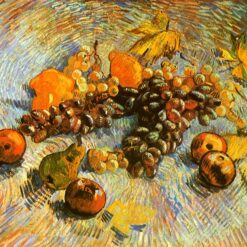 Still Life with Apples, Pears, Lemons, and Grapes (1887) by Vincent van Gogh – Hand-Painted Oil Painting, Made by Dafen Village