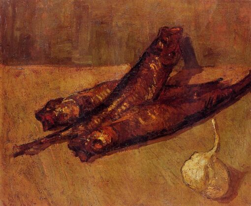 Still Life with Bloaters and Garlic (1887) by Vincent van Gogh – Hand-Painted Oil Painting, Made by Dafen Village
