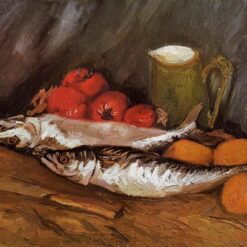 Hand-Painted Still Life with Mackerels, Lemons and Tomatoes (1886) by Vincent van Gogh – Custom Oil Painting Reproduction, Dafen Village Studio