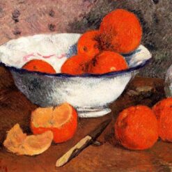 Still Life with Oranges" by Paul Gauguin (1881) - Handcrafted Oil Painting Reproduction | Colorful Fruit Composition