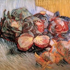 Vincent van Gogh Still Life with Red Cabbages and Onions (1887) – High-Quality Handcrafted Oil Painting Reproduction, Dafen Village