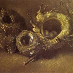 Still Life with Three Birds Nests (1885) by Vincent van Gogh – Handcrafted Oil Painting Reproduction, Dafen Village Studio