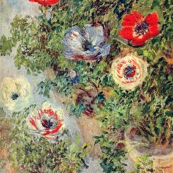 1885 Claude Monet Still Life with Anemones Oil Painting – Beautiful Hand-painted Floral Canvas Art