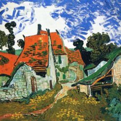 Street in Auvers-sur-Oise by Van Gogh – 1890 Handcrafted Oil Painting Reproduction for Art Lovers