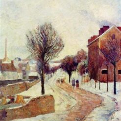 Paul Gauguin "Suburb Under Snow" 1886 - Authentic Oil Painting Reproduction | Elegant Canvas Art from Dafen Village