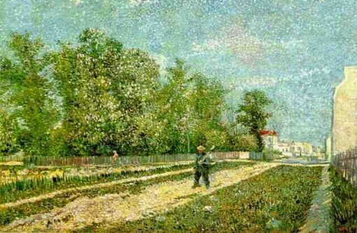 «Los suburbios de París», de Vincent van Gogh – 1887. Reproducción pintada a mano al óleo para coleccionistas de arte