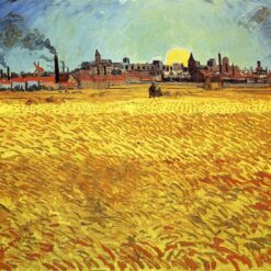 Authentic Vincent van Gogh Summer Evening, Wheatfield with Setting Sun – 1888 Oil Painting Reproduction