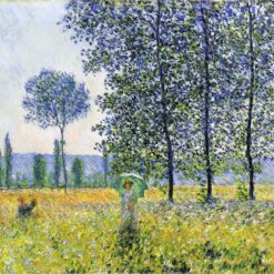 High-Quality Oil Painting of Sunlight Effect under the Poplars (1887) by Claude Monet - Handcrafted by Dafen Village Artisans