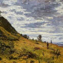 Impressionist Style Oil Painting of Taking a Walk on the Cliffs of Sainte-Adresse by Claude Monet – Custom Reproduction from Dafen Village