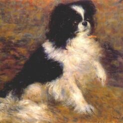 Renoir "Tama the Japanese Dog" c. 1876 – Elegant Oil Painting Reproduction for Pet and Animal Art Enthusiasts
