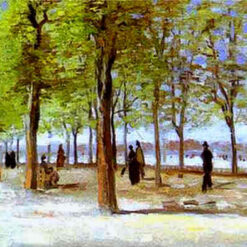 Terrace in the Luxembourg Garden by Van Gogh – 1886 Oil Painting Reproduction, Custom Handcrafted Art from Dafen Village