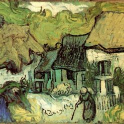 Custom Oil Painting Reproduction of Van Gogh’s Thatched Cottages in Jorgus (1890) – High-Quality Canvas Art