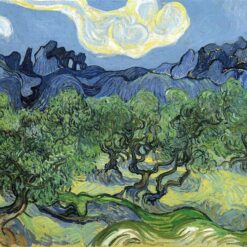 Van Gogh The Alpilles with Olive Trees in the Foreground – Hand-Painted Oil Painting Reproduction (1889)