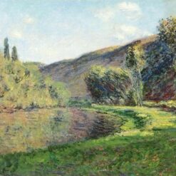 Hand-Painted Reproduction of The Arm of the Seine at Jeufosse, Afternoon by Claude Monet - Unique Art Piece from Dafen Village Studio