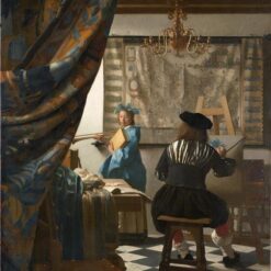 Premium Custom Oil Painting Reproduction of Vermeer’s 'The Art of Painting' – High-Quality Canvas Art from Dafen Village