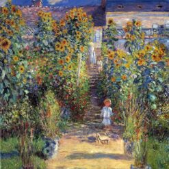 Authentic Dafen Village Oil Painting of Monet's The Artist's Garden at Vétheuil - 1880 - Capturing the Beauty of Nature and Art