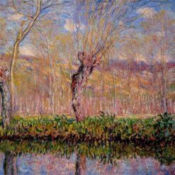 Spring Landscape Oil Painting Inspired by Claude Monet’s The Banks of the River Epte in Springtime (1885) – Available from Dafen Village Artisans