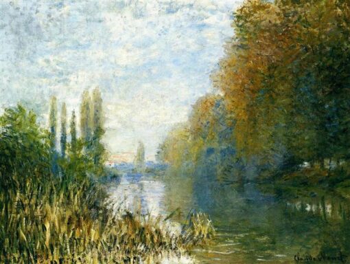 Herbstlandschaft: Claude Monet's “Das Seine-Ufer im Herbst” (1876) - Hochwertige Ölgemälde-Reproduktion von Dafen Village Artists