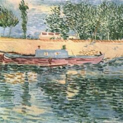 The Banks of the Seine with Boats by Van Gogh – 1887 Oil Painting Reproduction, Custom Handcrafted Art from Dafen Village