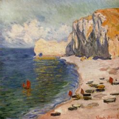 Claude Monet's The Beach and the Falaise d'Amont (1885) – High-Quality Handcrafted Oil Painting for Coastal Home Decor