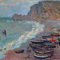 Hand-Painted The Beach at Etretat (1883) by Claude Monet - Oil Painting on Canvas from Dafen Village Studio