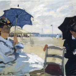Claude Monet 'The Beach at Trouville' Reproduction - Premium Quality Oil Painting, Made in Dafen Village