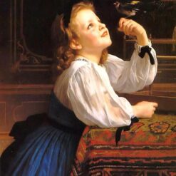 Hand-painted Oil Reproduction of Bouguereau's "The Bird" | Fine Art for Home Décor
