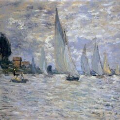Custom Oil Painting of The Boats Regatta at Argenteuil (1874) by Claude Monet - Beautiful Impressionist Art from Dafen Village